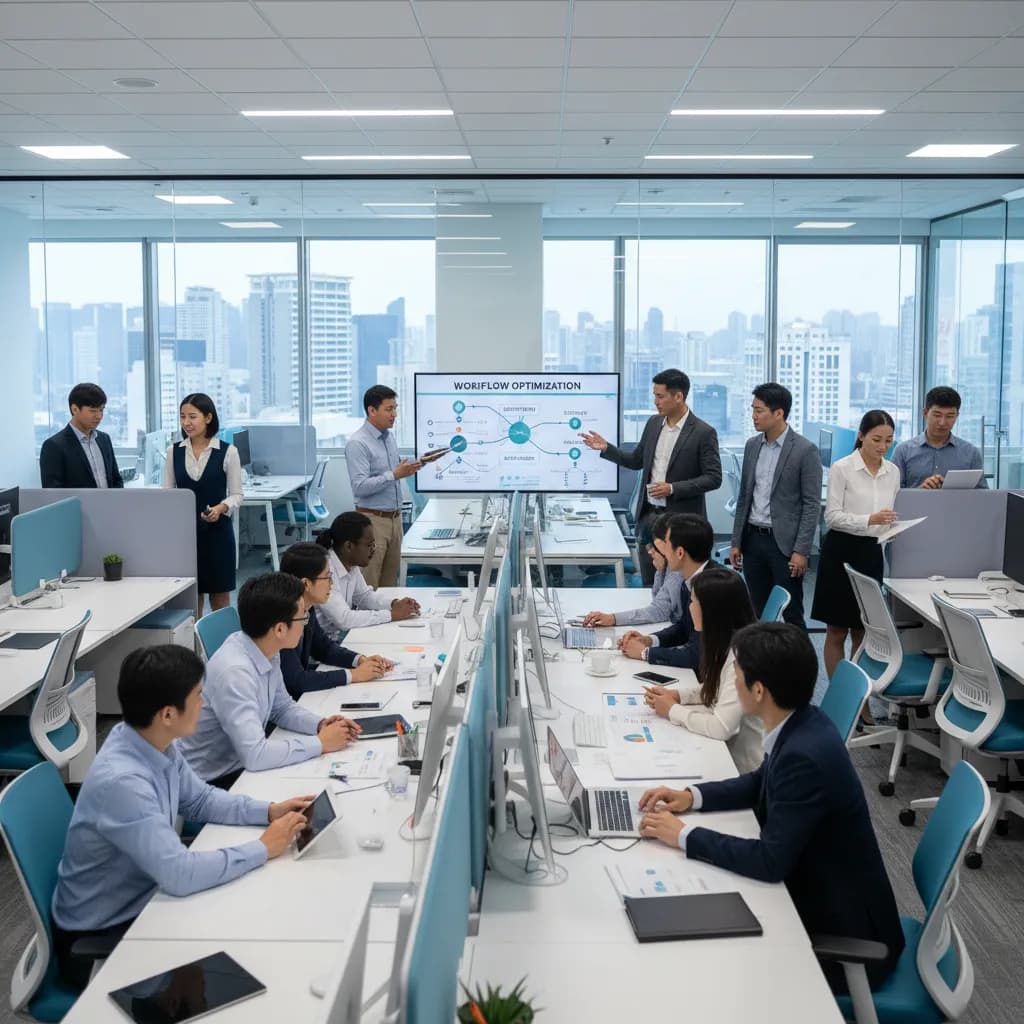 Business meeting for the franchise unit