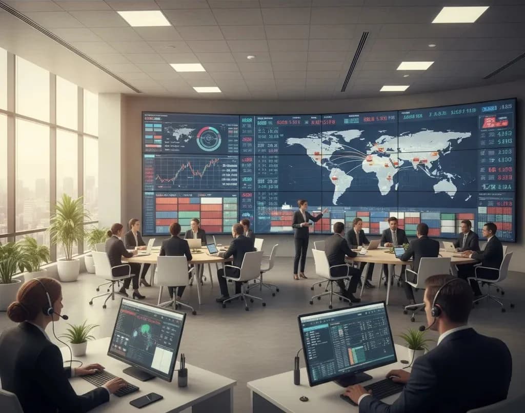 City skyline and markets representing market influence